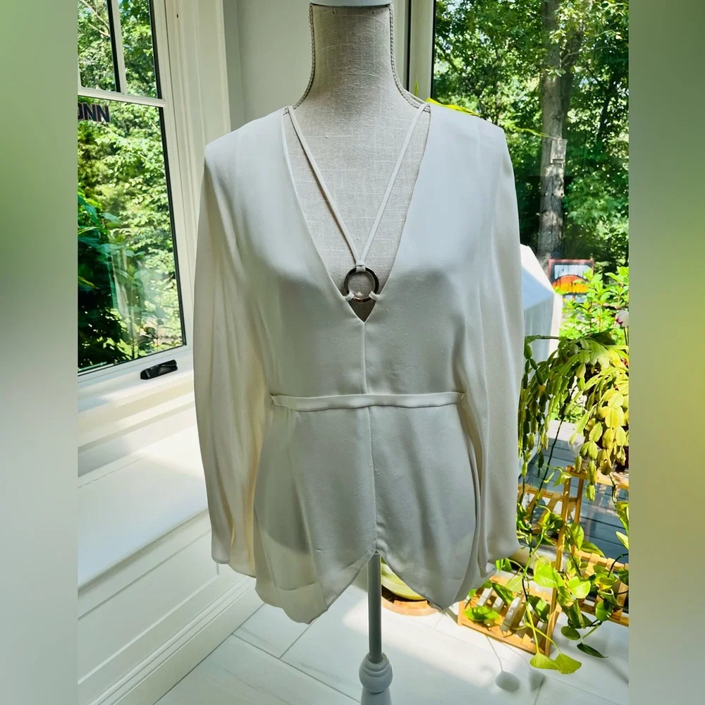 Halston retro white blouse - Picture 1 of 5